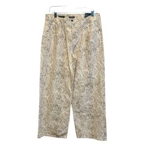 Wild Fable Women's Low Rise Baggy Jeans Snakeskin Print Rigid Denim Tan Grey 8R